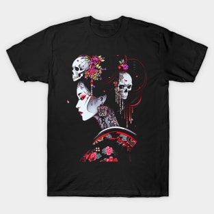 Geisha | Geisha Skull | Cool Retro Japanese Horror Aesthetic #18 T-Shirt